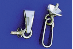 Stift mit Gewinde, Schlaufe und Schüssel / 925 Silber