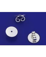 Ohrmuttern mit Platte / 925 Silber