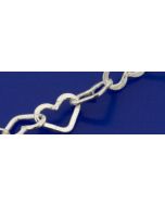 Herzketten gehämmert / lose (ø 4.5x3.3mm) / 925 Silber