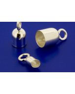 Endkappen für Draht / Kautschuk / Leder (grosse Öse geschlossen) / 925 Silber