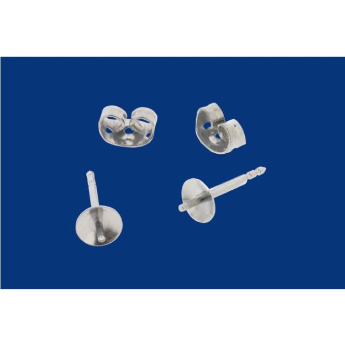 Ohrstecker mit Schüssel u. Stift / inkl. Ohrmutter / Edelstahl