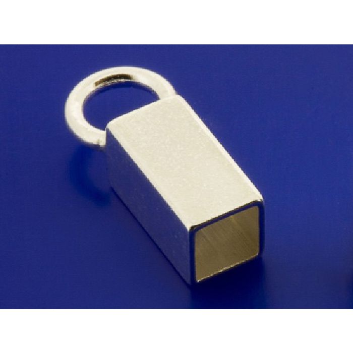 Endkappen für quadratisches Kautschuk / 925 Silber